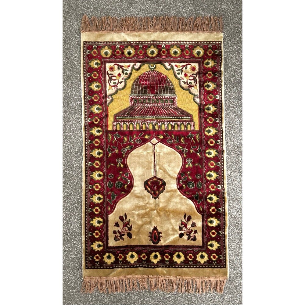 Vintage Red and Gold/Tan Colored Prayer Rug